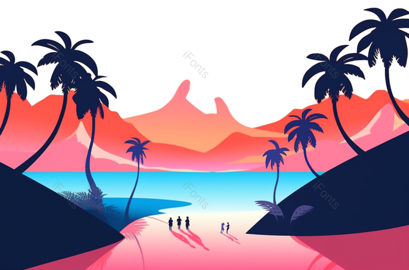 插画图片,唯美插画元素,快乐PNG,紫色背景免抠素材